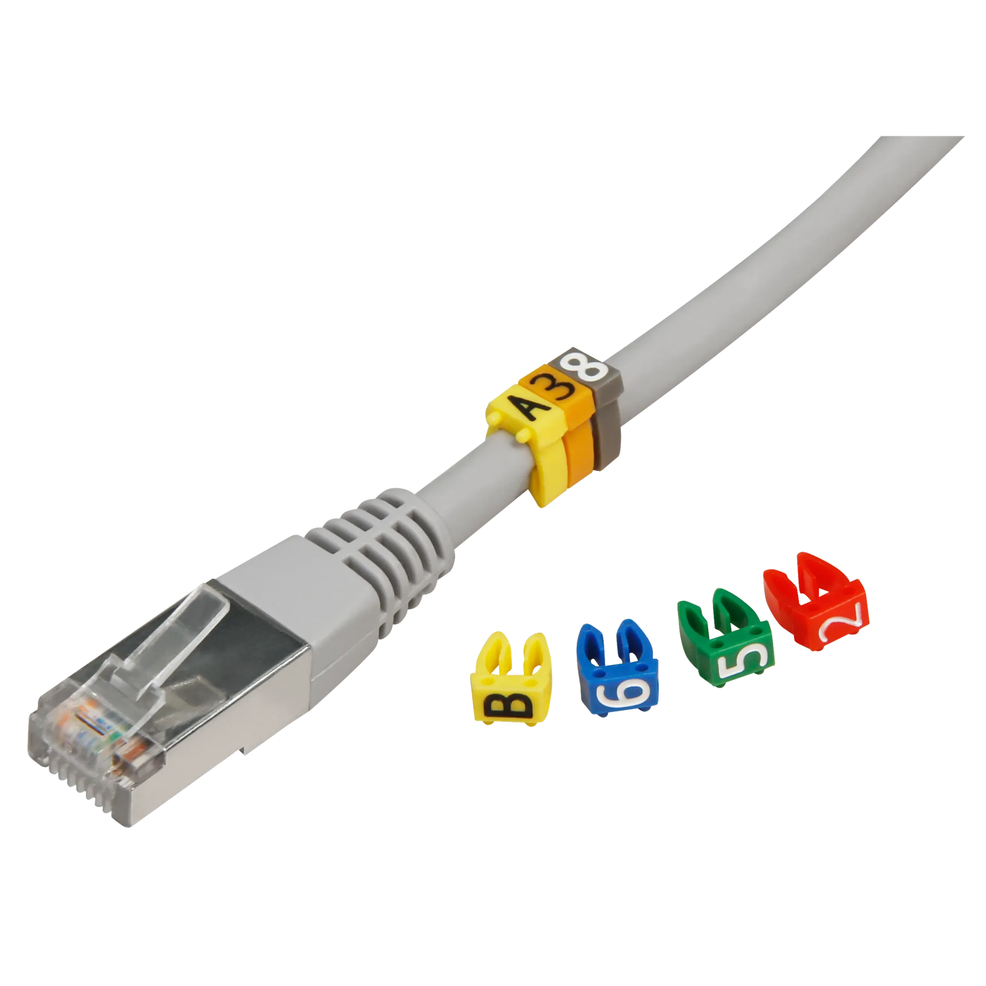 Kabelmarker-Clips McPower, bedruckt mit Ziffern 0-9, Kabeldurchmesser bis 3mm, Kunststoff – Bild 4