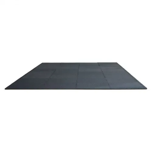 VEVOR Bodenmatten 12 Stk. Gummioberfläche & EVA-Schaum, 61 x 61 cm Trainingsmatten mit 48 Quadratfuß Abdeckung, ineinandergreifende Gymnastikmatten für Fitnessstudio Garage, Schwarz & Blau – Bild 8