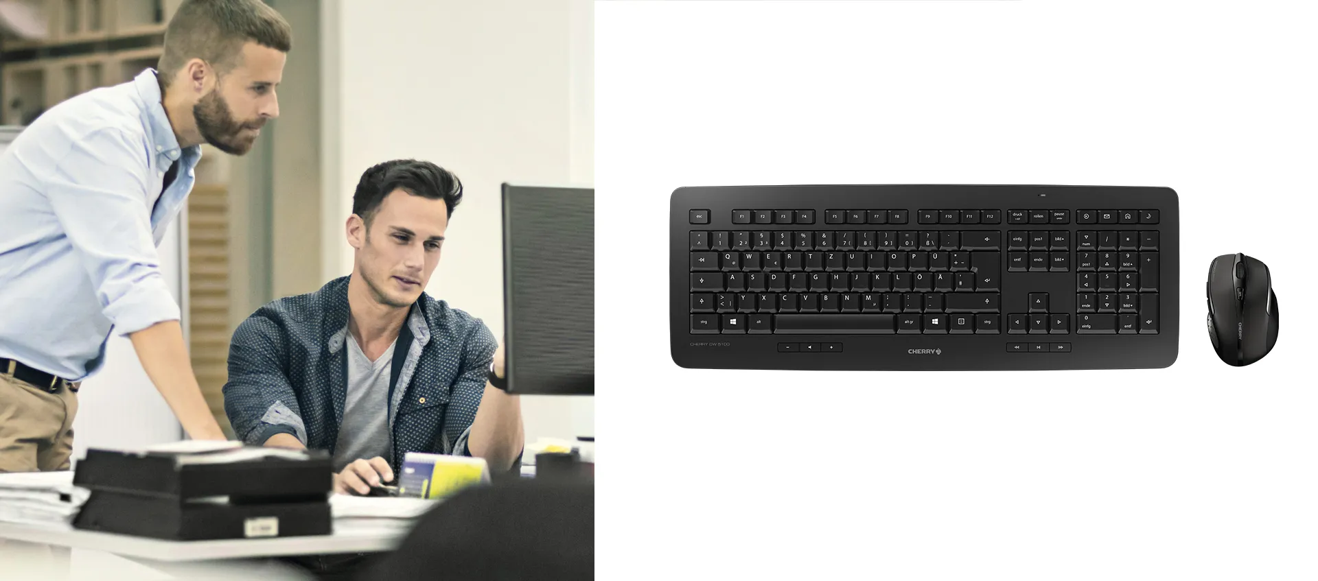 CHERRY DW 5100 Kabelloses Tesktopset, Schwarz, USB (QWERTZ - DE) – Bild 3