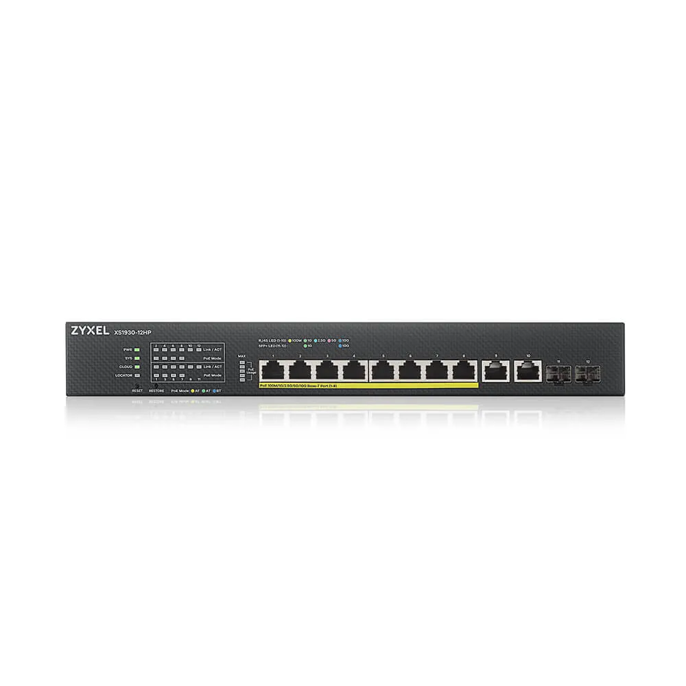 Zyxel XS1930-12HP-ZZ0101F Netzwerk-Switch Managed L3 10G Ethernet (100/1000/10000) Power over Ethernet (PoE) Schwarz – Bild 2