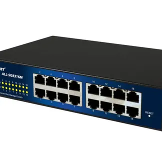 ALLNET Switch smart managed 16 Port Gigabit / 16x LAN / Lüfterlos / 19″ & 10″/ „ALL-SG8316M“ ALLNET Switch smart managed 16 Port Gigabit / 16x LAN / Lüfterlos / 19″ & 10″/ „ALL-SG8316M“