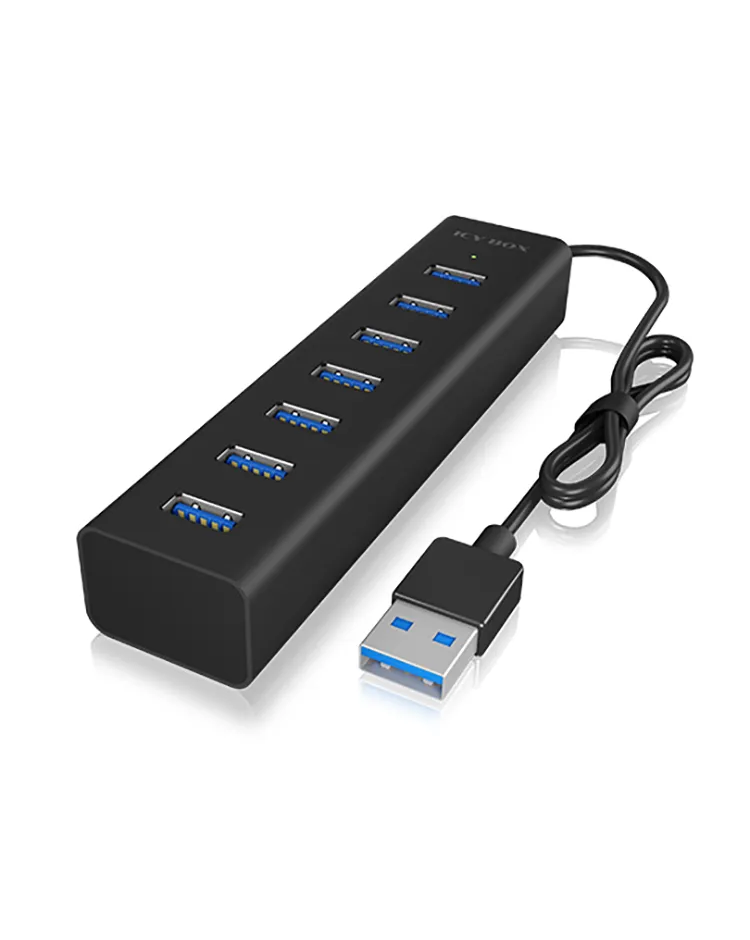 ICY BOX IB-HUB1700-U3, USB 3.2 Gen 1 zu 7-Port USB 3.2 Gen 1 Hub, Alu-Gehäuse – Bild 2