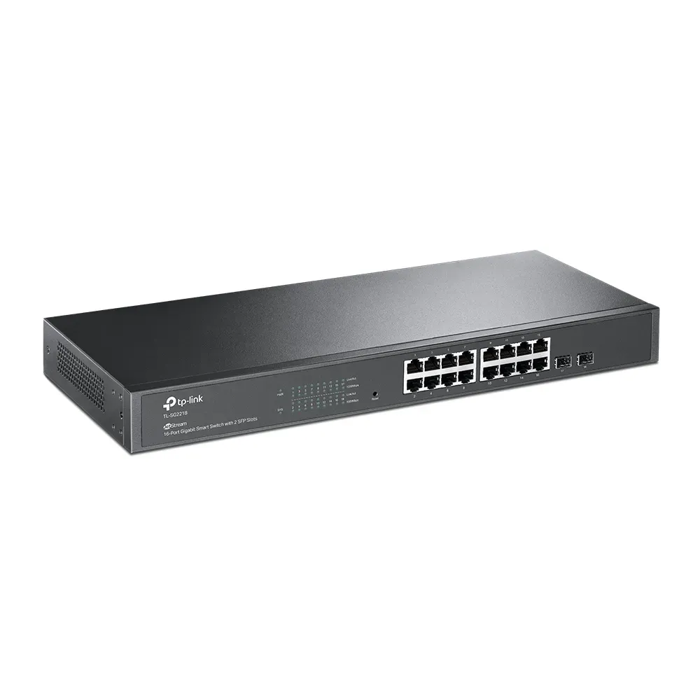 Omada by tp-link Switch full managed Layer2 18 Port • 16x 1 GbE • 2x SFP • 19" • Lüfterlos, Omada • SG2218 – Bild 2
