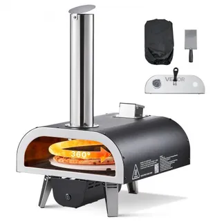 VEVOR Pizzaofen Outdoor 304,8 mm / 12 Zoll Holzofen, Pellet-Pizzaofen mit Thermometer & elektrischer Rotation, tragbarer Pizzamaker für Camping im Garten Terrasse Pizzastein Tragetasche Schaufel VEVOR Pizzaofen Outdoor 304,8 mm / 12 Zoll Holzofen, Pellet-Pizzaofen mit Thermometer & elektrischer Rotation, tragbarer Pizzamaker für Camping im Garten Terrasse Pizzastein Tragetasche Schaufel