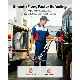 VEVOR Kraftstoffschlauchtrommel 15m, Industrieller Ölschlauchaufroller mit 3/4-Zoll-NBR-Schlauch Zapfpistole & Automatischer Rückwicklung, Einziehbarer Schlauch-Abroller für Diesel Kerosin Benzin VEVOR Kraftstoffschlauchtrommel 15m, Industrieller Ölschlauchaufroller mit 3/4-Zoll-NBR-Schlauch Zapfpistole & Automatischer Rückwicklung, Einziehbarer Schlauch-Abroller für Diesel Kerosin Benzin