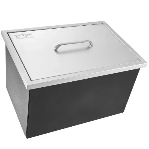 VEVOR Drop-in-Eisbox, 30,25 L Edelstahl-Eiskühler, 508 x 355 x 308 mm Kommerzieller Eisbehälter mit Abdeckung, Eingebaute Eisspeichertruhe, Abflussrohr und Ablassstopfen im Lieferumfang Enthalten – Bild 8