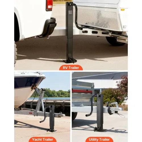 VEVOR Anhängerheber, 5443 kg Tragkraft, Anhängerstütze mit Kurbel, verstellbar von 703 bis 1377 mm, Reiseanhänger, Ausdrehstütze zum Anheben von Wohnmobil-, Nutzfahrzeug- & Yachtanhängern – Bild 5