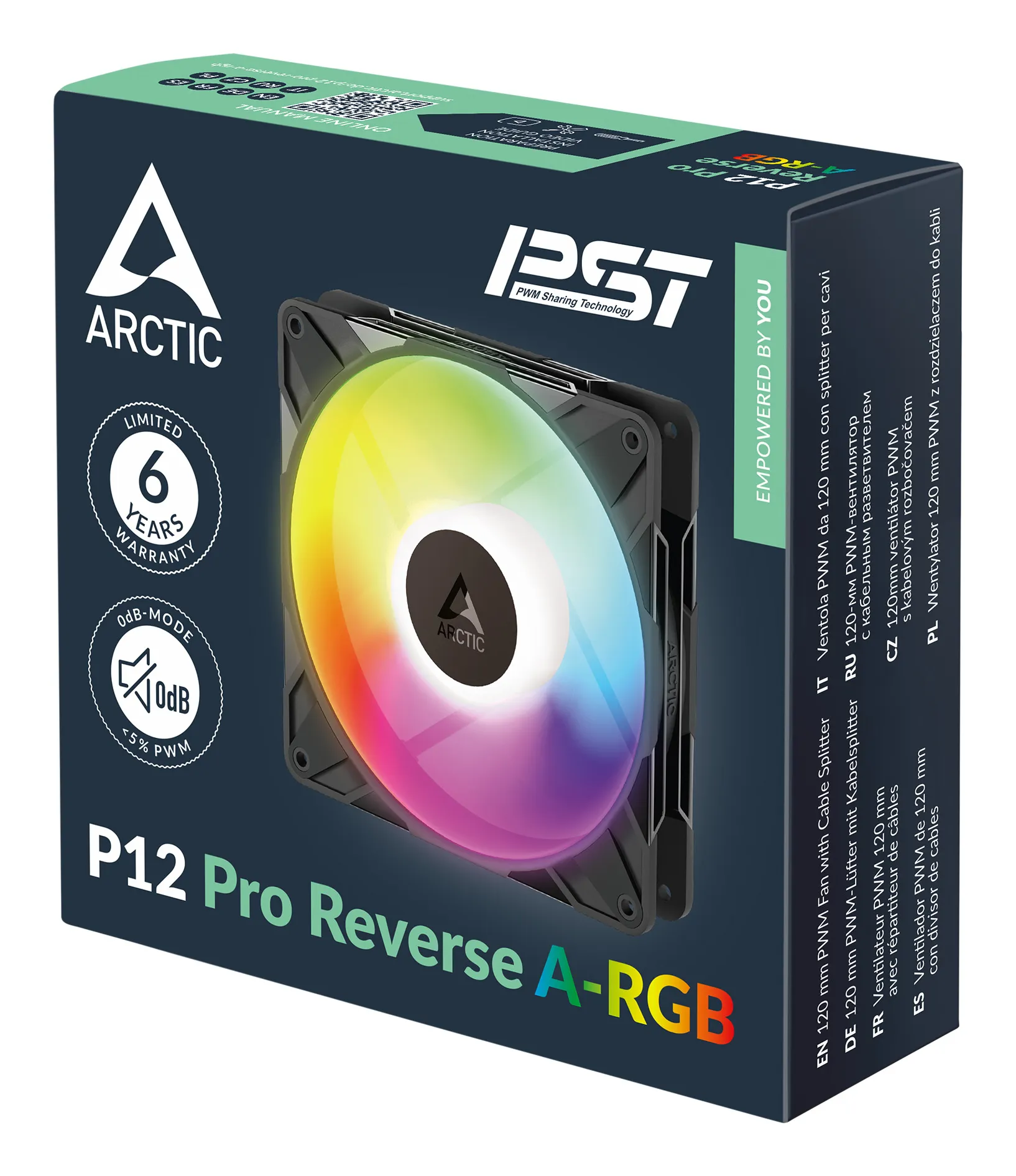 ARCTIC Freezer P12 Pro Reverse A-RGB 120 mm A-RGB - PWM-Lüfter mit Kabelsplitter – Bild 7