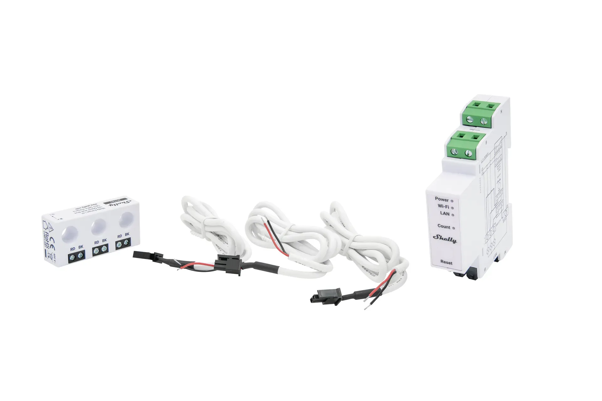 Shelly · Hutschiene · „Pro 3EM-3CT63“ · Stromzähler · inkl. CT · Messfunktion · WLAN · LAN · BT Shelly · Hutschiene · „Pro 3EM-3CT63“ · Stromzähler · inkl. CT · Messfunktion · WLAN · LAN · BT