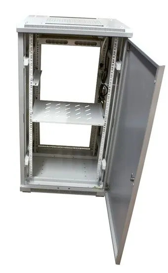 ALLNET 19"Schrank, 12HE, B600/T 800mm, Glastür, Lichtgrau, SNB-Serie, – Bild 8
