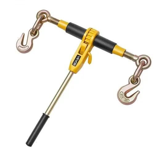 VEVOR Ratschenspanner mit Zurrketten G80 8 mm x 3 m, 2er-Set, Spannkraft 3629 kg, Kettenspanner mit 2 Greifhaken, Transportkettenbefestigungen zur Ladungssicherung, Transport, Pritschenanhänger – Bild 9