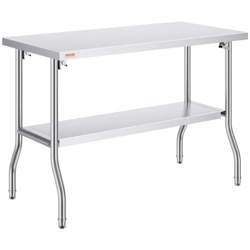 VEVOR Arbeitstisch Küche, 1220 x 610 x 850 mm Arbeitstisch Gastro 2-lagiger Zubereitungstisch Edelstahl Gastro Tisch, Essenszubereitung Gewerbe Küchentisch Lebensmittel Küchentisch Edelstahltisch VEVOR Arbeitstisch Küche, 1220 x 610 x 850 mm Arbeitstisch Gastro 2-lagiger Zubereitungstisch Edelstahl Gastro Tisch, Essenszubereitung Gewerbe Küchentisch Lebensmittel Küchentisch Edelstahltisch
