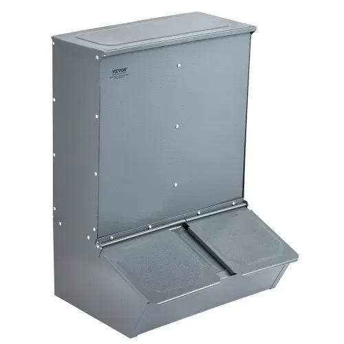 VEVOR Futterspender, 3,7 Scheffel Fassungsvermögen, Futterbox mit Doppeltür, Hochleistungs-Futtertrog aus Stahl, Schweinefutterautomat, Heuraufe für Außenbereich, Zum Füttern von bis zu 8 Schweinen – Bild 10