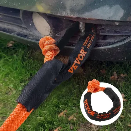 VEVOR Weiche synthetische Schäkel, 12,7 x 558,8 mm, 2 Stück Bergungs-Abschleppschäkelseil, 20T Bruchfestigkeit, Aufbewahrungstasche für UTV, ATV, LKW, Jeep, Geländefahrzeuge, Orange – Bild 7