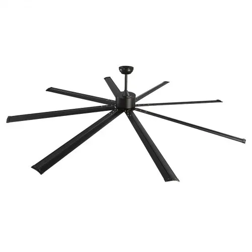 VEVOR 243 cm Deckenventilator ohne Licht, 6-Gang-Fernbedienung, 8 Flügel aus Alu, umkehrbarer Gleichstrommotor, Ventilator für Schlafzimmer, Wohnzimmer, Terrasse, Innen-/Außenbereich, schwarz – Bild 10