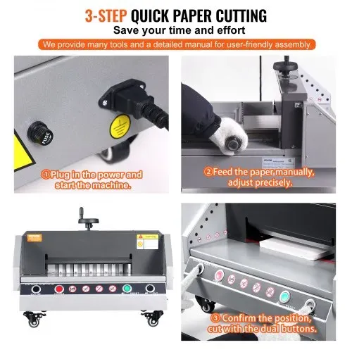 VEVOR elektrischer Papierschneider (330,2 mm Schnittbreite / 4 cm Schnittstärke), Desktop-Papierschneidemaschine mit Tastensteuerung, Papierschneider für Büro Schule Druckerei, Papier Schneiden – Bild 5
