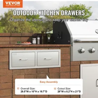 VEVOR 75 x 25 x 50cm Kamintür Doppelschicht Edelstahl BBQ Tür Vertikal BBQ Island Tür VEVOR 75 x 25 x 50cm Kamintür Doppelschicht Edelstahl BBQ Tür Vertikal BBQ Island Tür