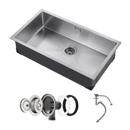 VEVOR Küchenspüle Einbauspüle Spülbecken 76 x 43 x 19 cm aus Edelstahl Spülen Unterbauspülen, Einzelbecken mit Zubehör, Haushaltsspülbecken für Wohnmobil Vorbereitungsküche Bar – Bild 8