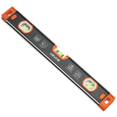 VEVOR 3 tlg. Wasserwaage Set, 225/400/600 mm Richtwaage mit 3 Libellen 90°/45°/0° & 0,5mm/m Genauigkeit, Meganetische Maurerwaage mit V-Nut & Aufhängeloch, Messwerkzeug für Baustelle Hausrenovierung – Bild 9