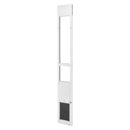 VEVOR Hundeklappe für Glasschiebetür, Hundetür Höhenverstellbar von 1927 bis 2049 mm, Rahmen aus Aluminiumlegierung mit Klappe & Drehscharnier, Abschließbar, für Mittelgroße Hunde, M – Bild 10