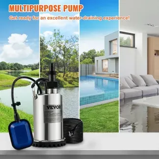 VEVOR Schmutzwasserpumpe 550W Tauchpumpe 230V Gartenpumpe Durchfluss 9500L/h Schmutzwassertauchpumpe IPX8 Auslass zuschneidbar zum Pumpen von Wasser aus Schwimmbädern Teichen Kellern VEVOR Schmutzwasserpumpe 550W Tauchpumpe 230V Gartenpumpe Durchfluss 9500L/h Schmutzwassertauchpumpe IPX8 Auslass zuschneidbar zum Pumpen von Wasser aus Schwimmbädern Teichen Kellern