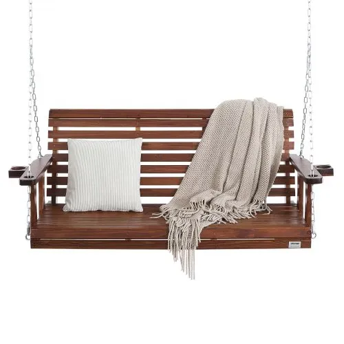 VEVOR Hollywoodschaukel Zedernholz, 1702x710x600mm, Terrassenschaukel für Hof und Garten, verbesserte Tragkraft von ca. 400 kg, robuste Schaukelstuhlbank mit Aufhängeketten für den Außenbereich, braun – Bild 10