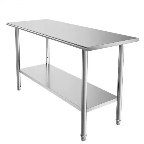 VEVOR Gasto Arbeitstisch 1524 x 610 x 864 mm Edelstahltisch mit 2 Ebenen, Küchentisch mit Höhenverstellbaren Ablagen, Tragkraft Obere Ablage (254 kg) Untere Ablage (208 kg) Vorbereitungstisch – Bild 10
