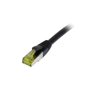 Patchkabel RJ45, CAT6A 500Mhz, 0.25m, schwarz, S-STP(S/FTP), PE/PVC(Outdoor), UV/Water-resistant, AWG26, mit CAT7 Rohkabel, Synergy 21 Patchkabel RJ45, CAT6A 500Mhz, 0.25m, schwarz, S-STP(S/FTP), PE/PVC(Outdoor), UV/Water-resistant, AWG26, mit CAT7 Rohkabel, Synergy 21