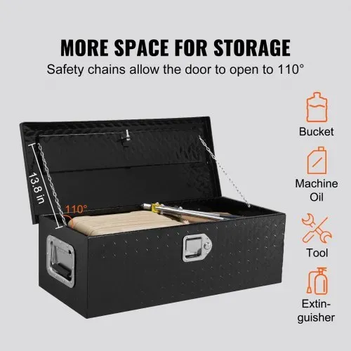 VEVOR 762 x 330 x 244 mm Werkzeugkasten für Lkw-Ladefläche, Abschließbar 64 L Truckbox Werkzeugbox Aufbewahrungs-Werkzeugkasten, 30 kg Tragfähigkeit Werkzeugkiste Organizer für Wohnmobil, PKW usw. – Bild 2