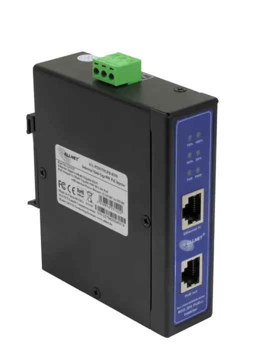 ALLNET PoE Injektor Industrial MultiGigabit • PoE BT mit Power-Booster (15,4W/30W/90W) • DIN • ALLNET PoE Injekt Metallgehäuse • ALL-PI2015MGPB-BT90 – Bild 2