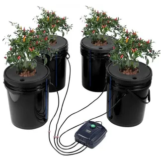 VEVOR DWC Hydroponics Grow System, Hydroponisches Anbausystem, Deep Water Culture 5 Gallonen 4 Eimer, DWC-System mit Luftpumpe, Luftsteinen und Wasserstandsanzeige für Blattgemüse VEVOR DWC Hydroponics Grow System, Hydroponisches Anbausystem, Deep Water Culture 5 Gallonen 4 Eimer, DWC-System mit Luftpumpe, Luftsteinen und Wasserstandsanzeige für Blattgemüse