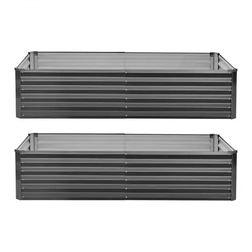VEVOR Hochbeet Metall 2er-Pack 203x102x46 cm, Rechteckiges Gartenbeet, Pflanzkasten-Set für den Außenbereich, Gemüsebeet mit Handschuhen, Blumenbeet, Pflanzbeet, Pflanzkurbel für Blumen & Gemüse – Bild 8