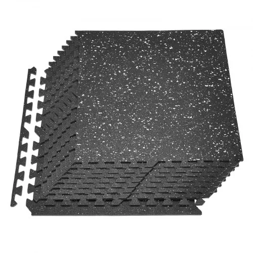 VEVOR 12 x Puzzlematte Bodenschutzmatte 610 x 610 x 10 mm, Hochdichte EVA-Schaumstoffmatte, Ineinandergreifende Fitnessmatte Gymnastikmatte Sportmatte, Trainingsmatte (Schwarz) mit Weißen Punkten VEVOR 12 x Puzzlematte Bodenschutzmatte 610 x 610 x 10 mm, Hochdichte EVA-Schaumstoffmatte, Ineinandergreifende Fitnessmatte Gymnastikmatte Sportmatte, Trainingsmatte (Schwarz) mit Weißen Punkten