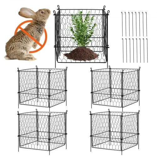 VEVOR 4er-Pack Pflanzenschutz vor Tieren, 34,3 x 34,3 cm Pflanzenschutz aus Hühnerdraht, Pflanzenkäfige für Pflanzen im Freien, Blumen und Gemüse, hält Hasen, Hühner und Eichhörnchen fern, 16-teiliges Metallgeflecht – Bild 8