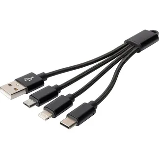 3-in-1 Ladekabel, USB-A 2.0 > Lightning + USB-C + Micro-USB 3-in-1 Ladekabel, USB-A 2.0 > Lightning + USB-C + Micro-USB