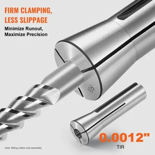 VEVOR 13-teiliger Präzisions-R8-Spannzangensatz, 1/8-7/8 Zoll (3,2-22,2 mm), Kohlenstoffstahl-Spannzangenfutter 30 μm TIR für Fräsmaschinen, Bohrmaschinen, Bohrmaschinen, Bearbeitungszentren – Bild 4