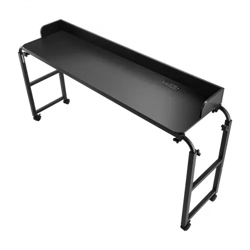 VEVOR Überbetttisch mobiler Betttisch mit 4 Rollen (2 mit Bremsen) und Steckdose, höhenverstellbarer Laptop-Rolltisch, Tragbarer Spanplatten-Überbetttisch für Zuhause Büro, Arbeitszimmer, Schwarz – Bild 9