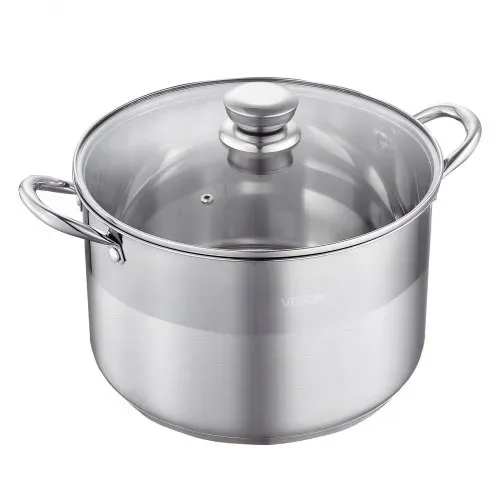 VEVOR Edelstahl Kochtopf 11,4 L Großer Suppentopf mit Glasdeckel Induktionsgeeignet Hochwertiger Nudeltopf PFOA-frei PFAS-frei für Gasherd Elektrokochfeld Ideal für Eintöpfe Pasta Familienportionen – Bild 8