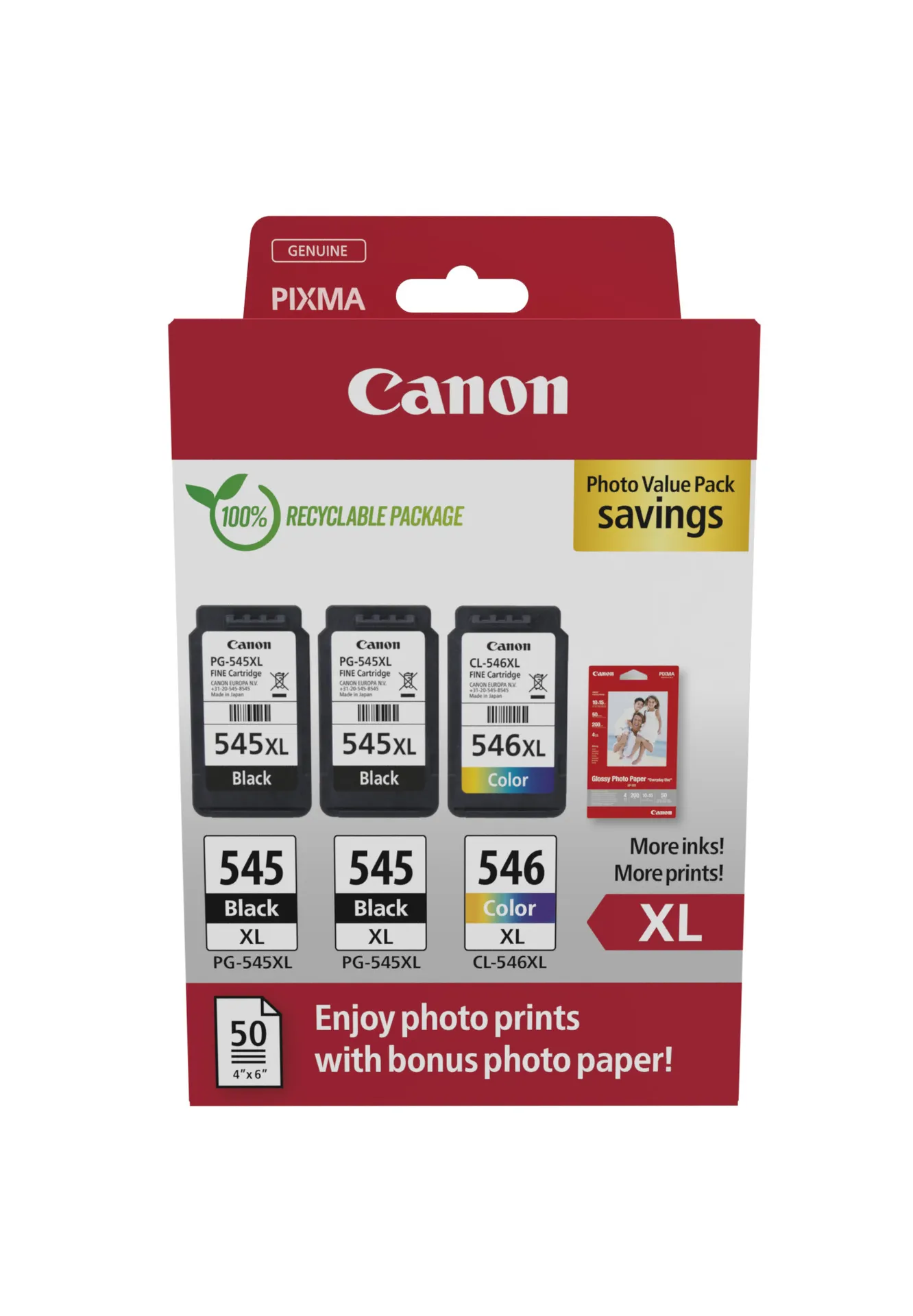 Canon PG-545XLx2/CL-546X Photo Value Pack – Plus Canon PG-545XLx2/CL-546X Photo Value Pack – Plus