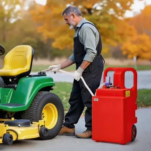 VEVOR Kraftstofftrolley, 121 L, Kraftstoffkanister mit 9,46 L/min elektrischer Kraftstofftransferpumpe, 1,2 m Förderschlauch & Auto-Stop-Sensordüse, Tankadapter, geeignet für Diesel & Benzin, rot – Bild 7