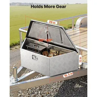 VEVOR Deichselbox Truckbox 990 x 419 x 305 mm Aluminium, 50 kg Belastbare Werkzeugaufbewahrungsbox mit Schloss & Schlüsseln, Anhängerbox für Pickup-Ladeflächen Wohnmobile SUVs Geländewagen, Silbern VEVOR Deichselbox Truckbox 990 x 419 x 305 mm Aluminium, 50 kg Belastbare Werkzeugaufbewahrungsbox mit Schloss & Schlüsseln, Anhängerbox für Pickup-Ladeflächen Wohnmobile SUVs Geländewagen, Silbern