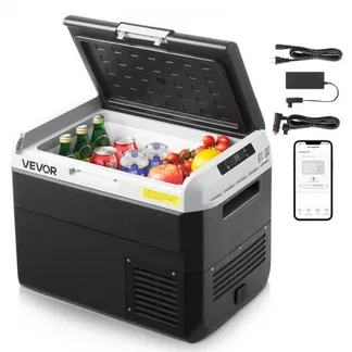 VEVOR Kompressor Kühlbox 30 L, Tragbarer Autokühlschrank mit Einstellbarer Temperatur & App-Steuerung, Kühlschrank 12/24 V DC und 100–240 V AC für Outdoor Camping Reisen und Wohnmobile VEVOR Kompressor Kühlbox 30 L, Tragbarer Autokühlschrank mit Einstellbarer Temperatur & App-Steuerung, Kühlschrank 12/24 V DC und 100–240 V AC für Outdoor Camping Reisen und Wohnmobile