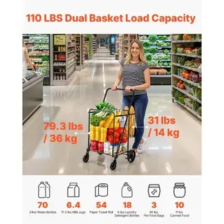 VEVOR Einkaufstrolley Einkaufswagen Klappbar 50 kg Belastbar, Einkaufsroller Handwagen Multifunktional , Shoppingtrolley Faltbar für Wäsche, Lebensmittel, Camping-Werkzeuge usw. VEVOR Einkaufstrolley Einkaufswagen Klappbar 50 kg Belastbar, Einkaufsroller Handwagen Multifunktional , Shoppingtrolley Faltbar für Wäsche, Lebensmittel, Camping-Werkzeuge usw.