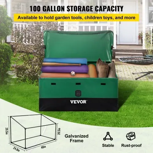 VEVOR 440L Aufbewahrungsbox für Außenbereich 122x63x75cm Auflagenbox aus PE-Plane auf industriellem Niveau Wasserdicht Luftdurchlässig Kissenbox Truhe Gartenbox Ideal für Pools Höfe Gärten Garagen – Bild 3