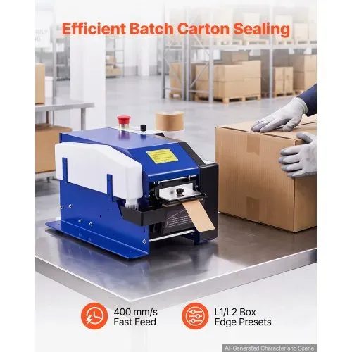 VEVOR Wasseraktivierter Klebebandspender mit 100–995mm Schnittlänge 220V, Automatischer Klebebandschneider für Nassklebeband, Verpackung & Lagerung, 40-100mm Bandbreite, mit 1,3kg Wassertank, Blau VEVOR Wasseraktivierter Klebebandspender mit 100–995mm Schnittlänge 220V, Automatischer Klebebandschneider für Nassklebeband, Verpackung & Lagerung, 40-100mm Bandbreite, mit 1,3kg Wassertank, Blau