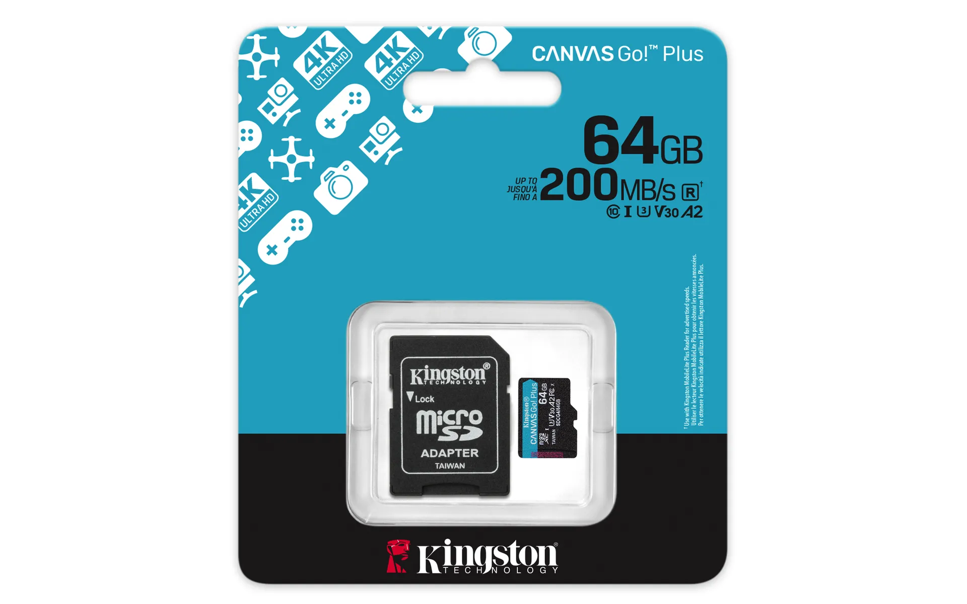 Kingston Technology 64GB microSDXC Canvas Go Plus Gen4 200 MB/s A2 U3 V30-Karte + Adapter – Bild 5