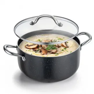 VEVOR Suppentopf aus Aluminiumlegierung 5,7 L Antihaftbeschichtet Kochtopf mit Glasdeckel, PFOA- und PFAS-frei, Kompatibel mit Gasherden Induktionsherden Elektroherden, Ideal für Suppen Eintöpfe Pasta VEVOR Suppentopf aus Aluminiumlegierung 5,7 L Antihaftbeschichtet Kochtopf mit Glasdeckel, PFOA- und PFAS-frei, Kompatibel mit Gasherden Induktionsherden Elektroherden, Ideal für Suppen Eintöpfe Pasta