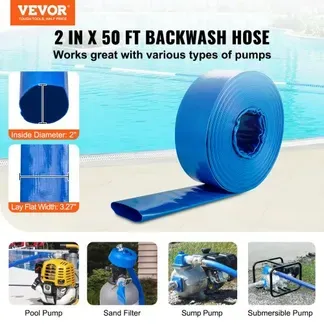 VEVOR Industrieschlauch 51 mm x 15,24 m Flachschlauch PVC Feuerwehrschlauch 58 PSI(4 bar) Arbeitsdruck Abwasserschlauch 174 PSI(12 bar) Berstdruck Bauschlauch mit Camlock-C-/E-Anschlüssen, 4 Klemmen VEVOR Industrieschlauch 51 mm x 15,24 m Flachschlauch PVC Feuerwehrschlauch 58 PSI(4 bar) Arbeitsdruck Abwasserschlauch 174 PSI(12 bar) Berstdruck Bauschlauch mit Camlock-C-/E-Anschlüssen, 4 Klemmen