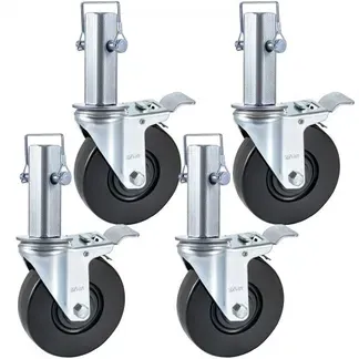 VEVOR Lenkrollen aus Polyurethan, Eisenkern 12,7 cm, Lenkstangenrollen mit Doppelfeststellbremse, Stellfüße, Tragkraft 200 kg pro Rad Industrierollen Schwerlastrollen Transportrollen VEVOR Lenkrollen aus Polyurethan, Eisenkern 12,7 cm, Lenkstangenrollen mit Doppelfeststellbremse, Stellfüße, Tragkraft 200 kg pro Rad Industrierollen Schwerlastrollen Transportrollen