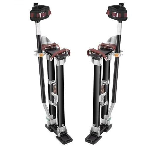VEVOR Aluminiumstelzen Deckenbau 61–101,6cm Höhenverstellbar Arbeitsstelzen Trockenbau 103kg Belastbarkeit Malerstelzen 27-29cm Fußgröße Schwarz Malerarbeit Heimdekoration Baumschnitt Elektroarbeit – Bild 9